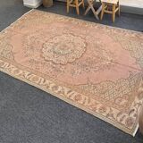 Oushak Melon Turkish Rug 180x290 Rose Vintage Carpet -Rose Beige Rug -Rose Area Rug -Turkish Carpet