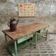 Old workbench kitchen island steel with wood