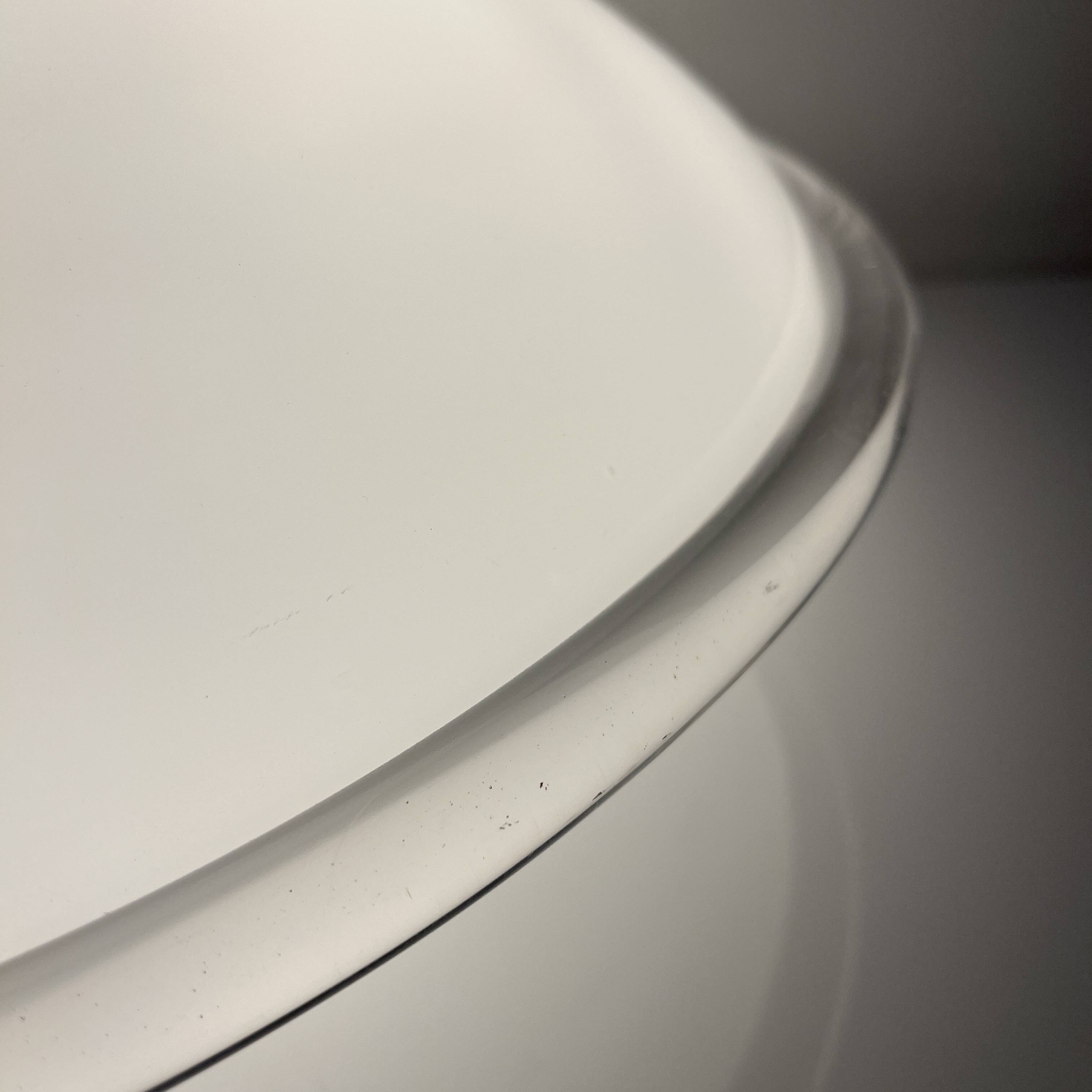 Vintage opal glass ceiling light Saturne Leucos 1970 Italy Diameter 39