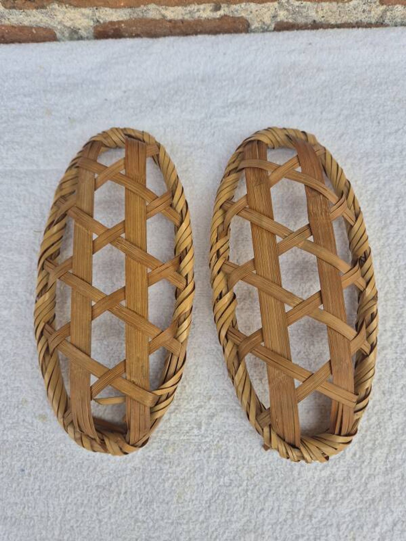 Paire de petites corbeilles panières bambou