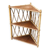 Rattan corner shelf