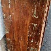 Colorful wooden window with two doors