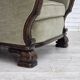 1950s, Danish relax armchair, furniture velour, carved oak wood.