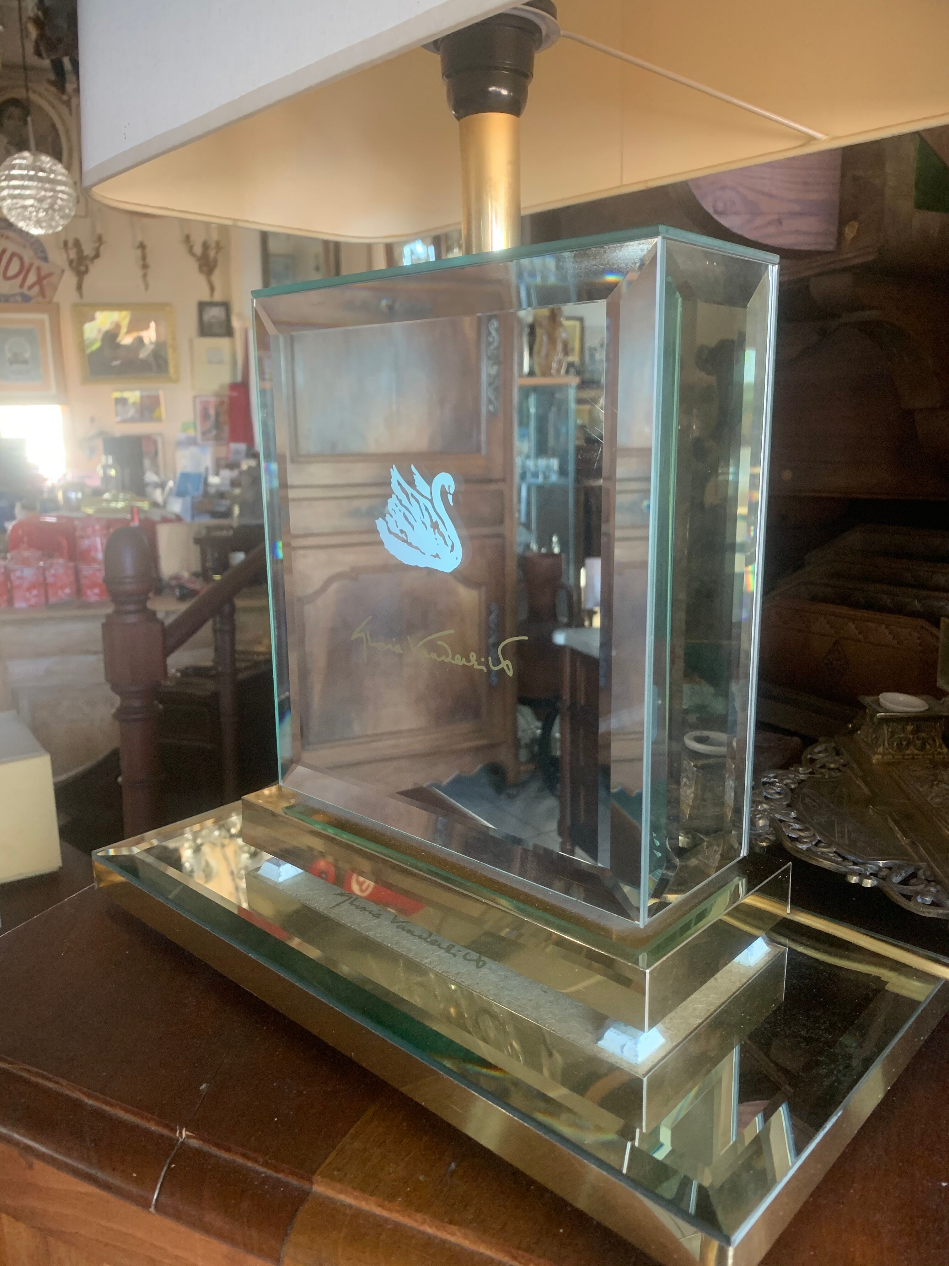 Gloria Vanderbilt lamp with bevelled mirror