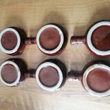 6 vintage snail pans