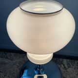 Vintage lamp in opaline and chrome metal