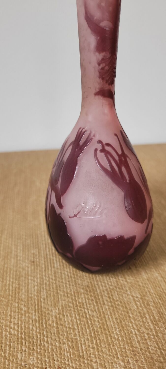 Soliflore vase signed Gallé