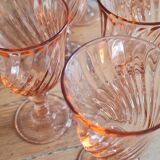 Service of ten arcopal rosaline glasses