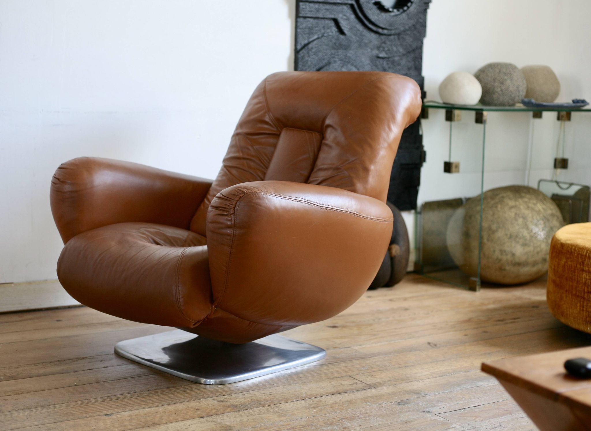 "Space age" armchair, 1970s, leather.