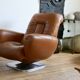"Space age" armchair, 1970s, leather.