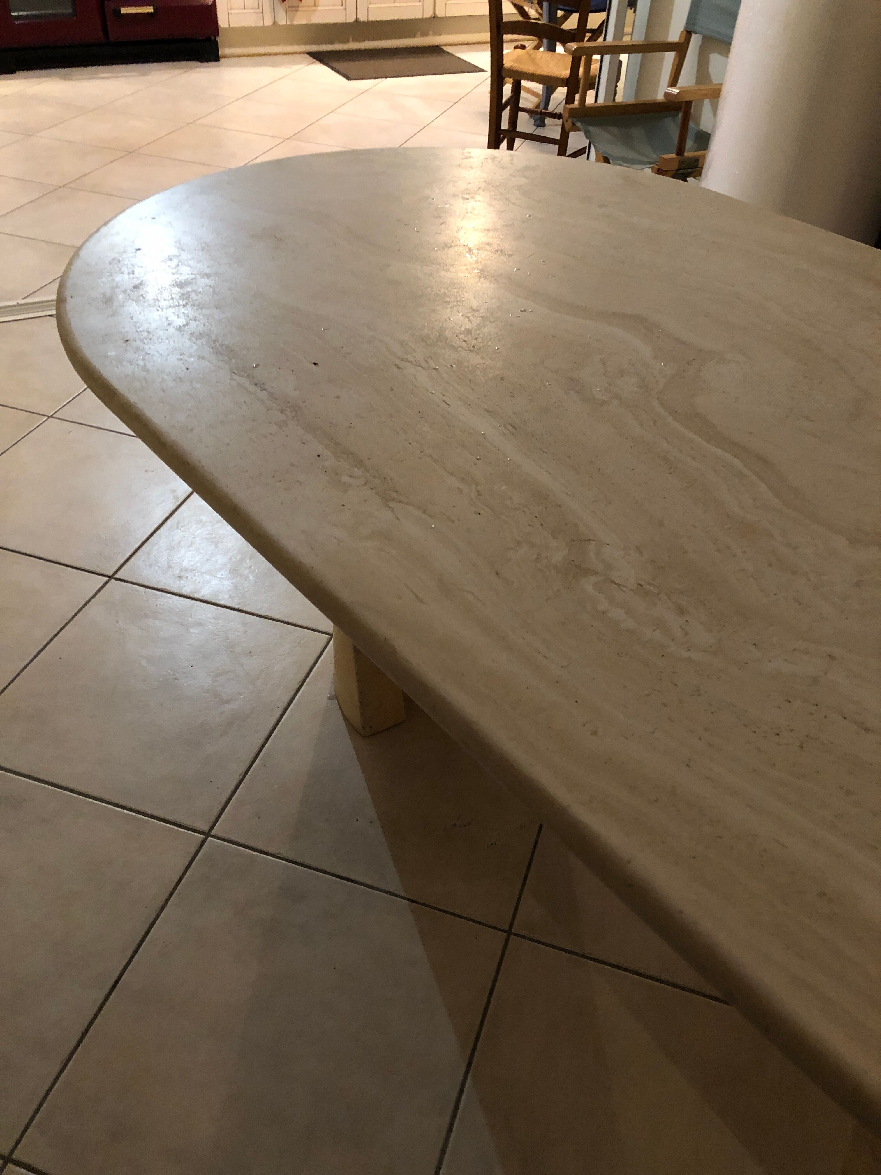 Travertine table