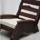 Brutalist elm armchair 1960