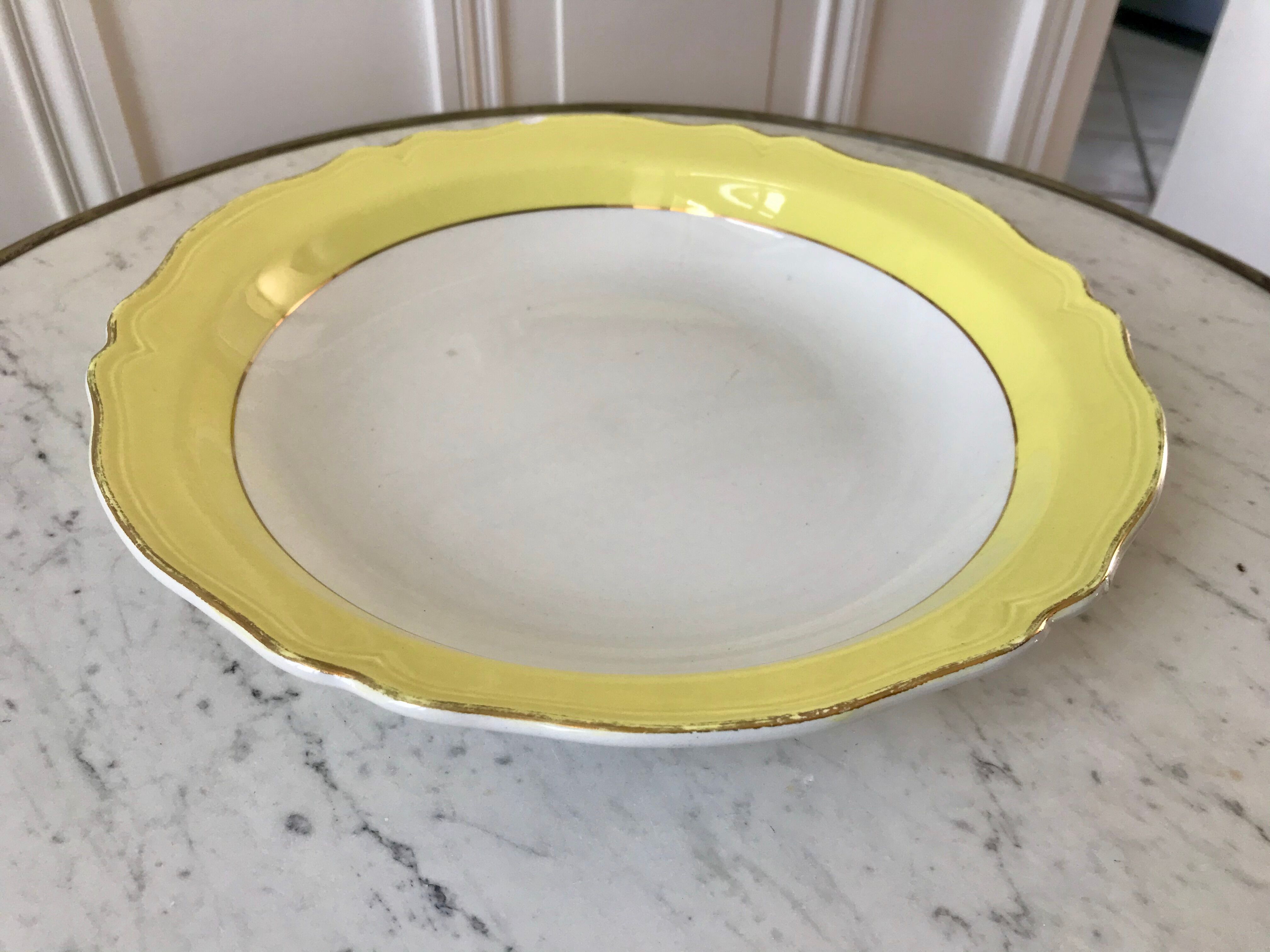 hollow dish Moulin des Loups canary yellow 50s