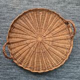 Round rattan tray
