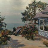 Oil painting on canvas signed Normandie