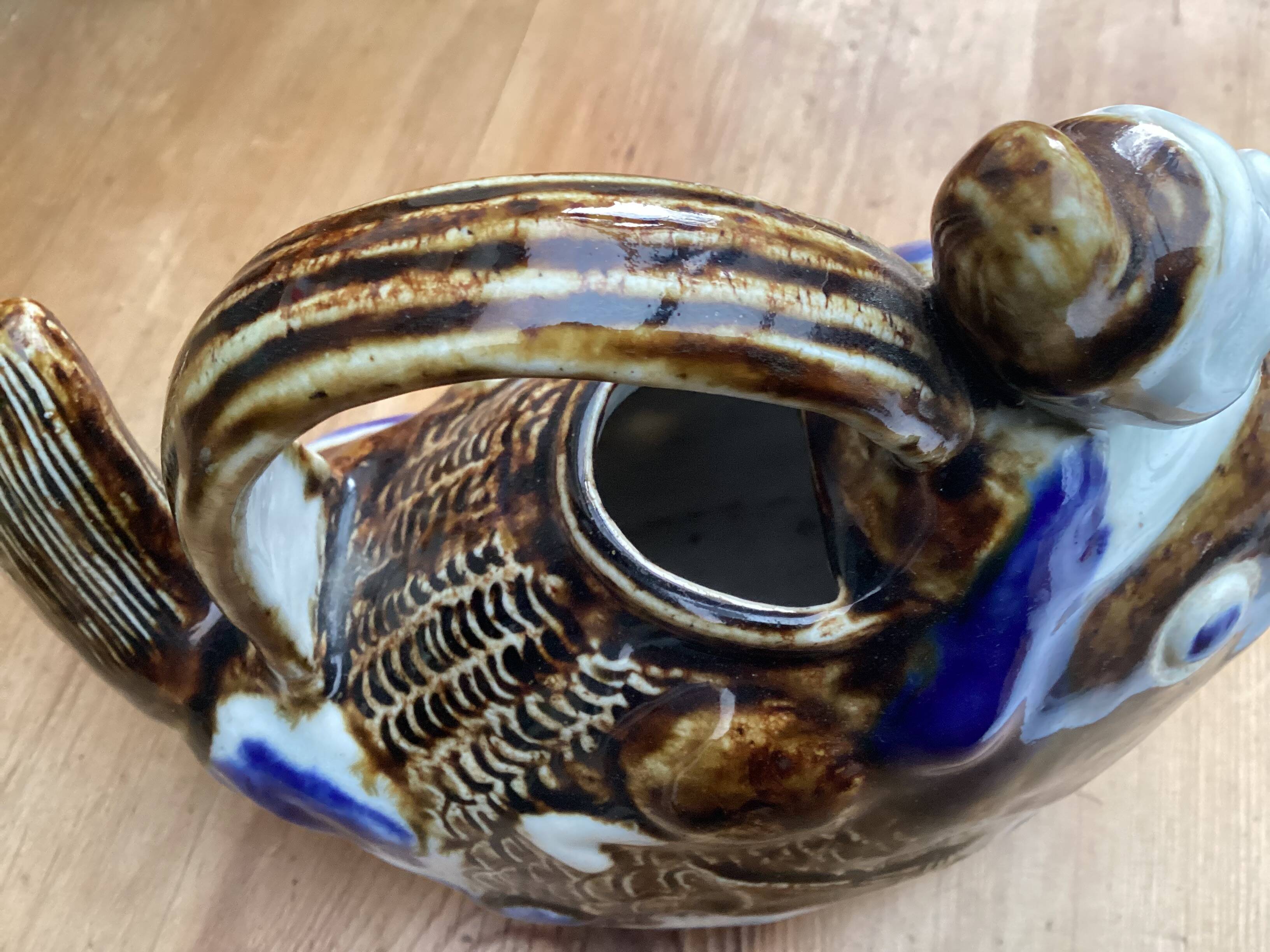 Hirado Teapot Riding Carp Tea 1860-1910