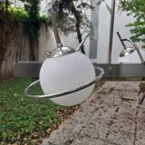 Chrome pendant light.
