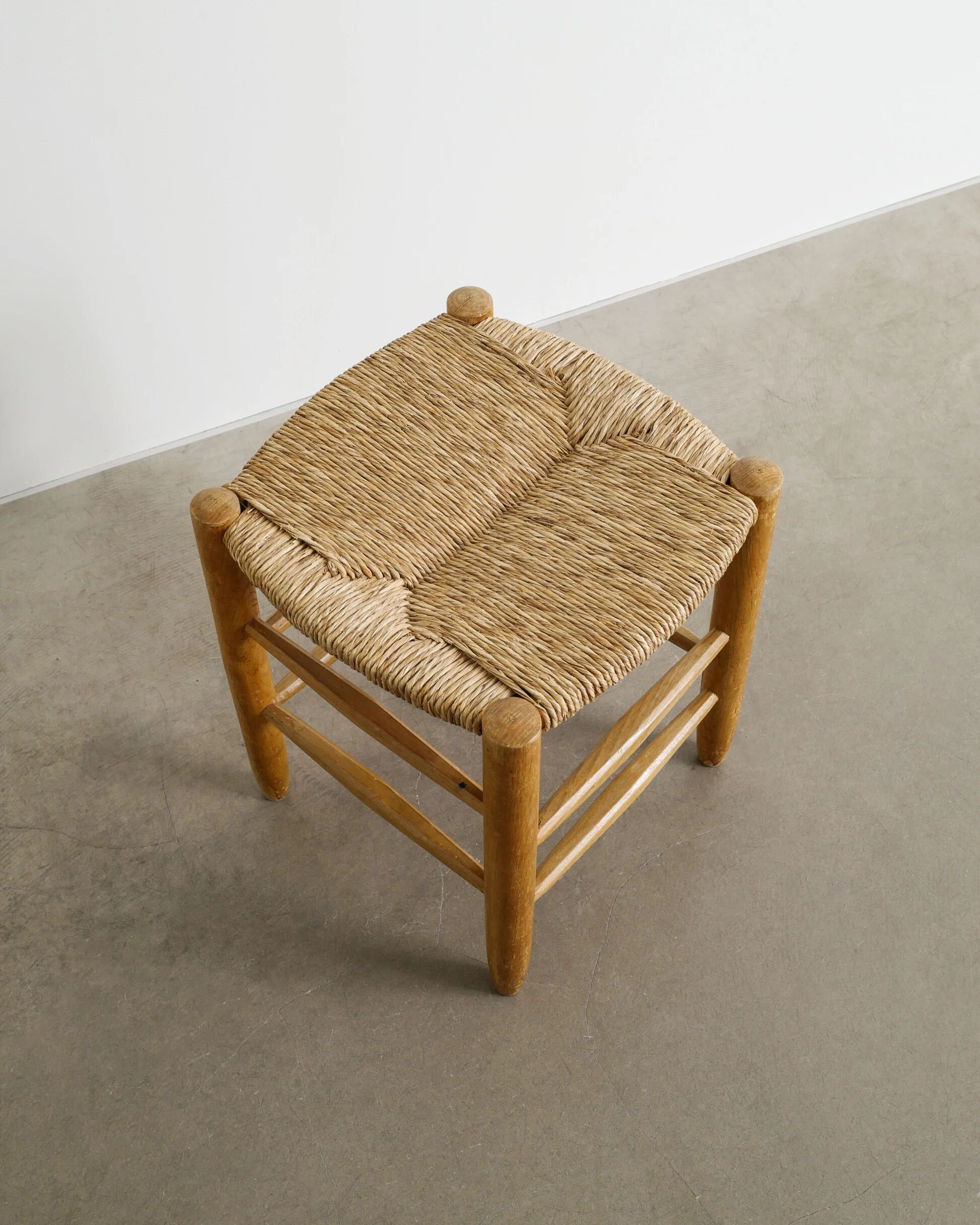 French Mid Century Wooden "N17" Stool by Charlotte Perriand, 1960s