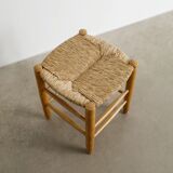 French Mid Century Wooden "N17" Stool by Charlotte Perriand, 1960s