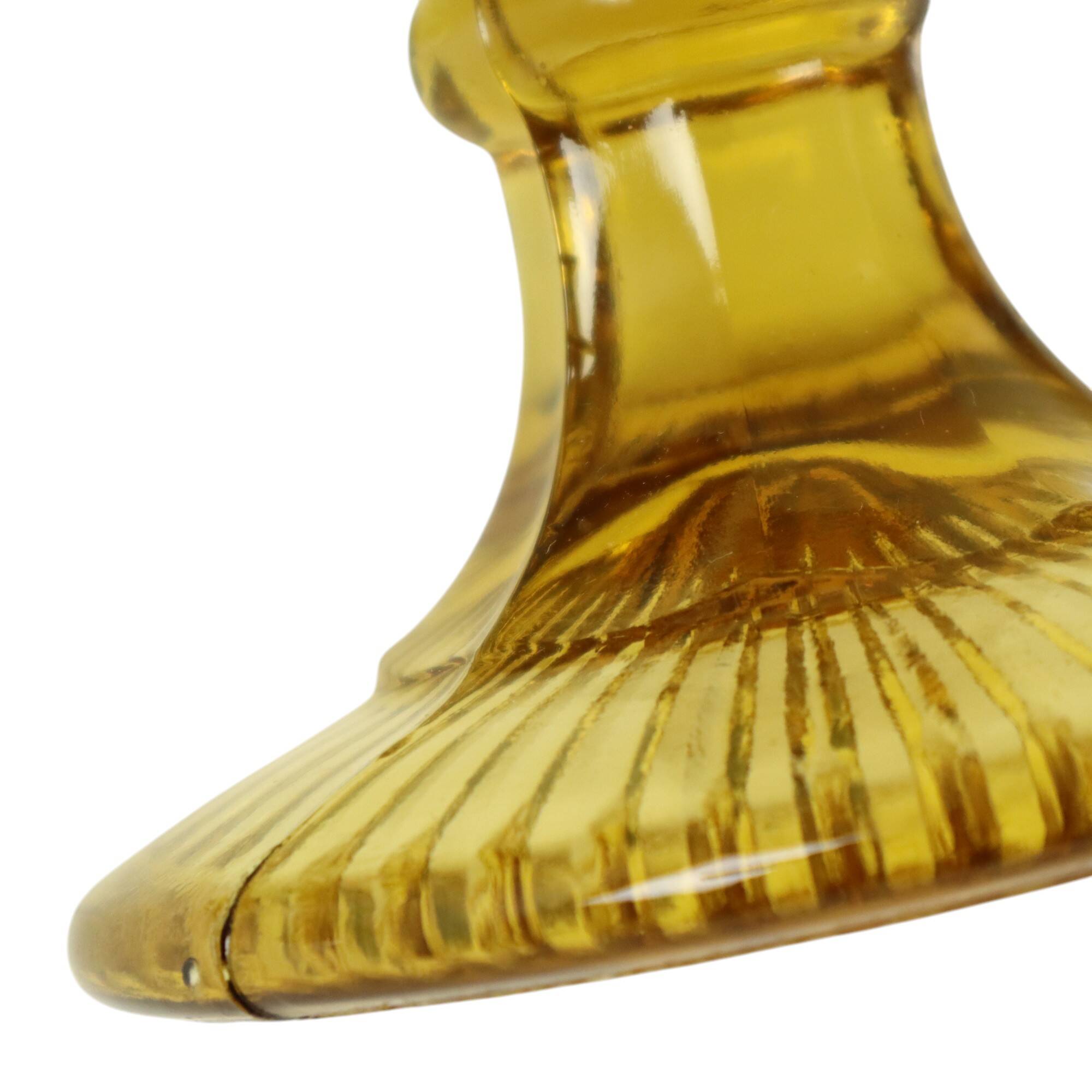 Art Deco Amber Cake Dish Pastry Bowl Depression Glass