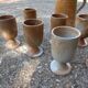 Service mazagrans and decanter in enamelled stoneware.