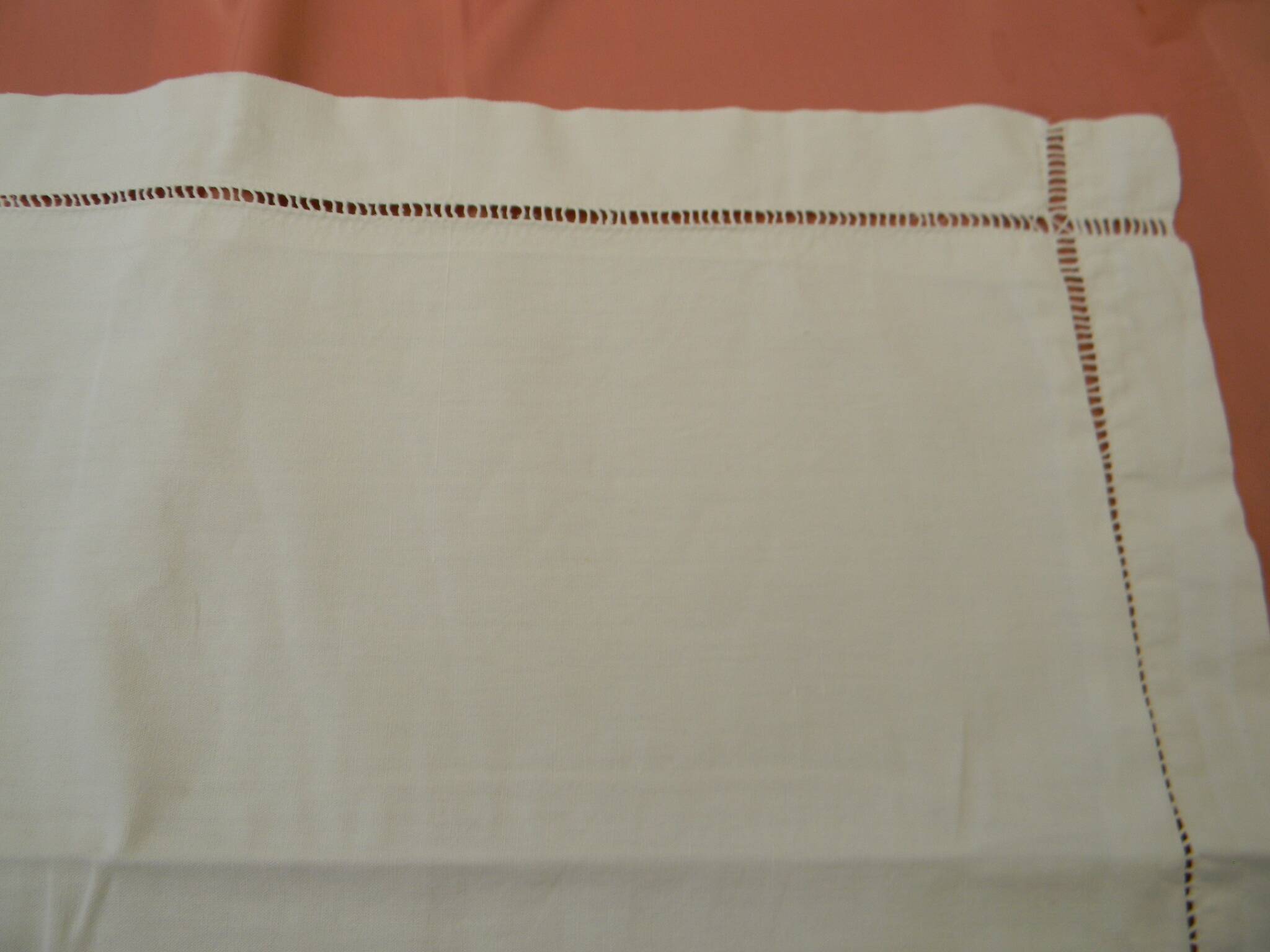 Pair of old ladder days pillowcases. WB monogram.