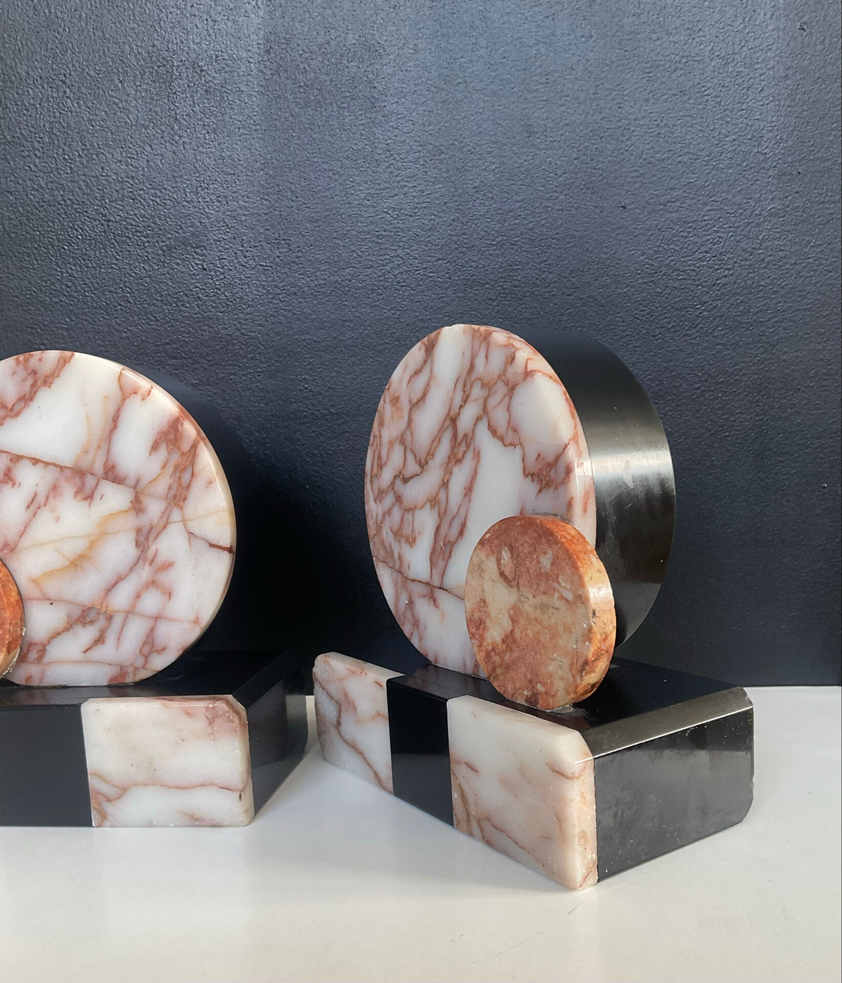 Art Deco marble bookends
