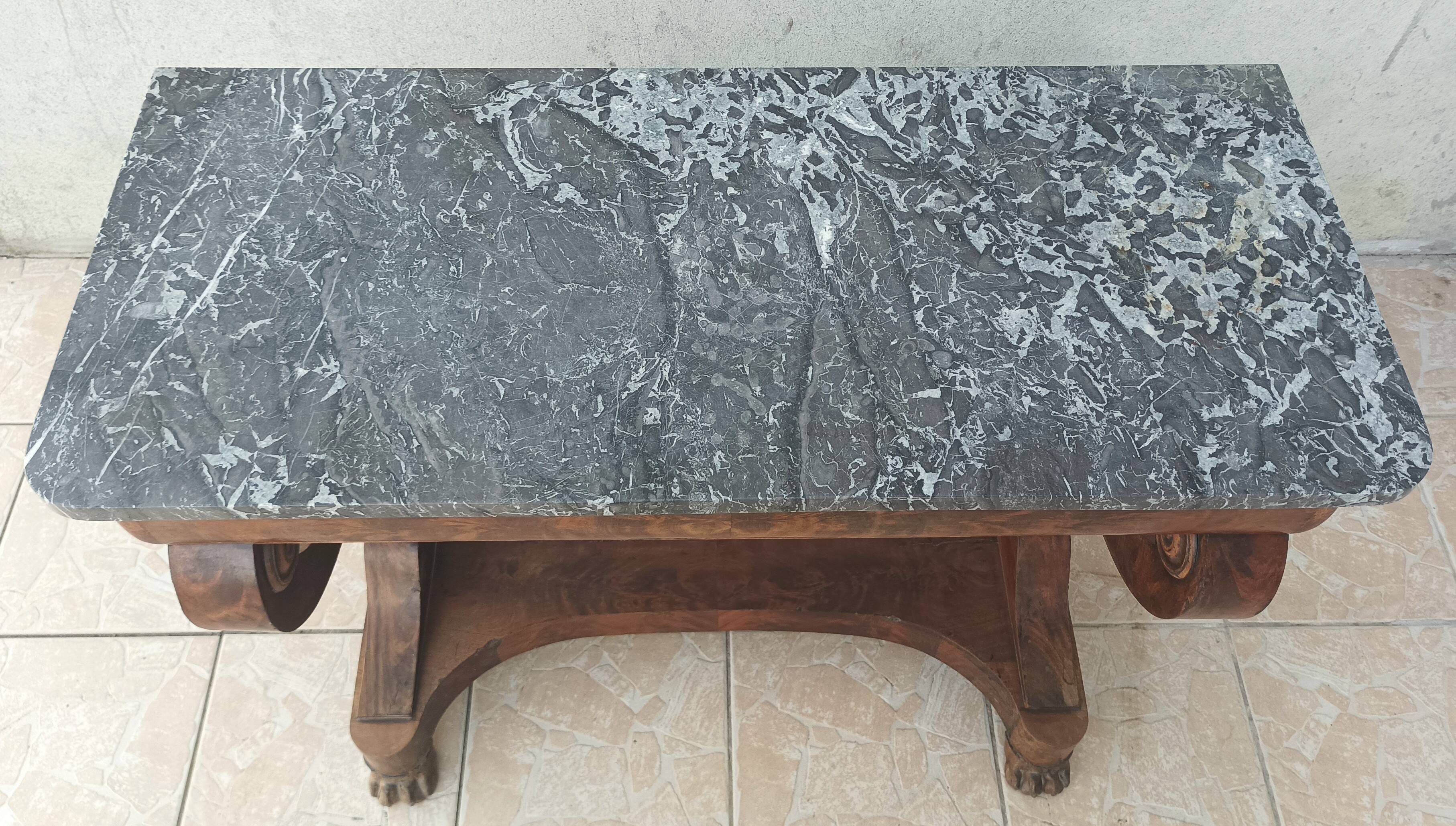 Restoration period mahogany console table