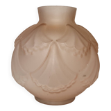 Art Deco ball vase, pink glass