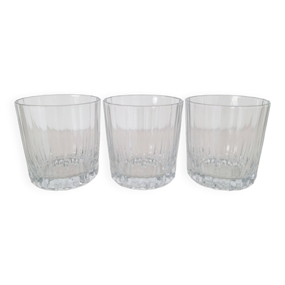 Verres à eau ou à whisky en verre ciselé