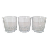Water or whisky glasses in cut glass.