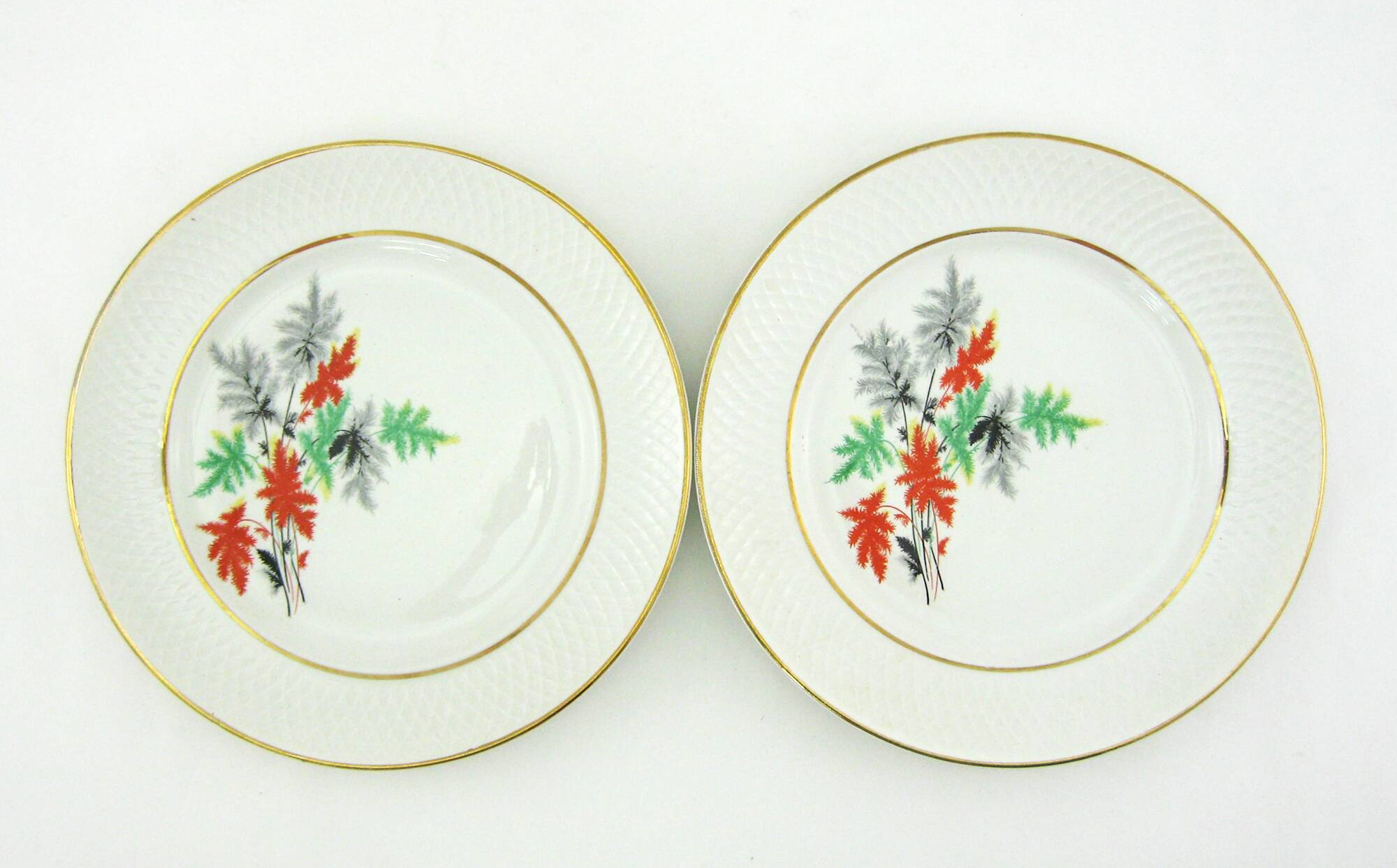 6 dinner plates - Orchies Moulin des Loups France - vintage 50s