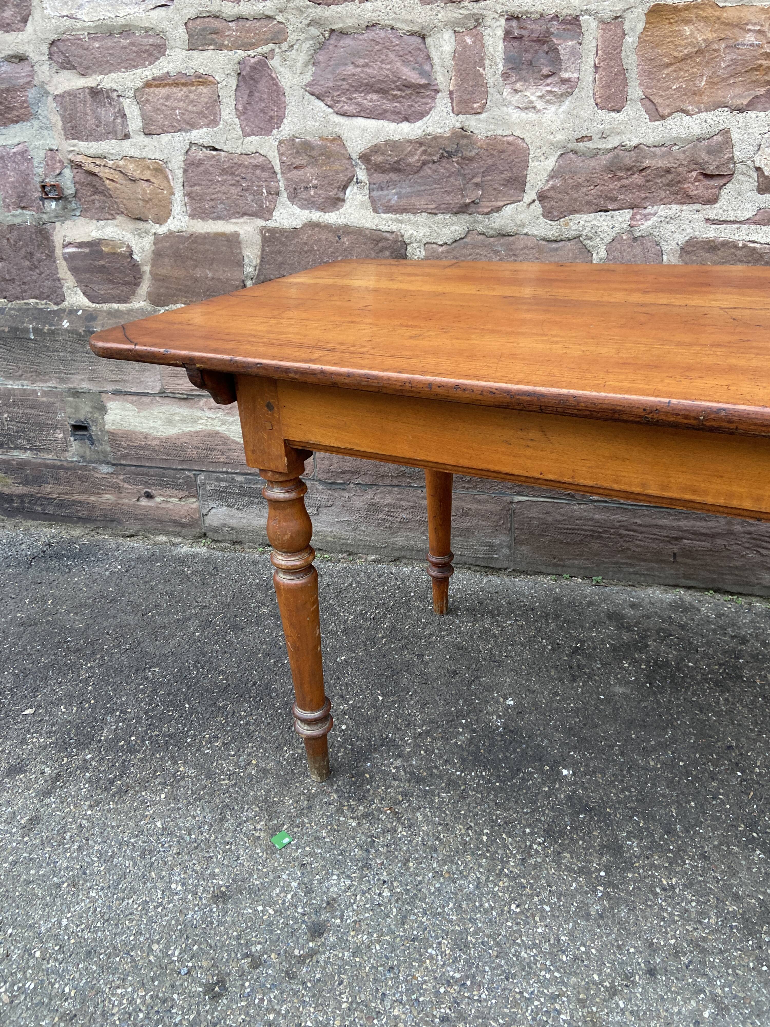 Large Alsatian farmhouse table 225 cm fir shade Merisier