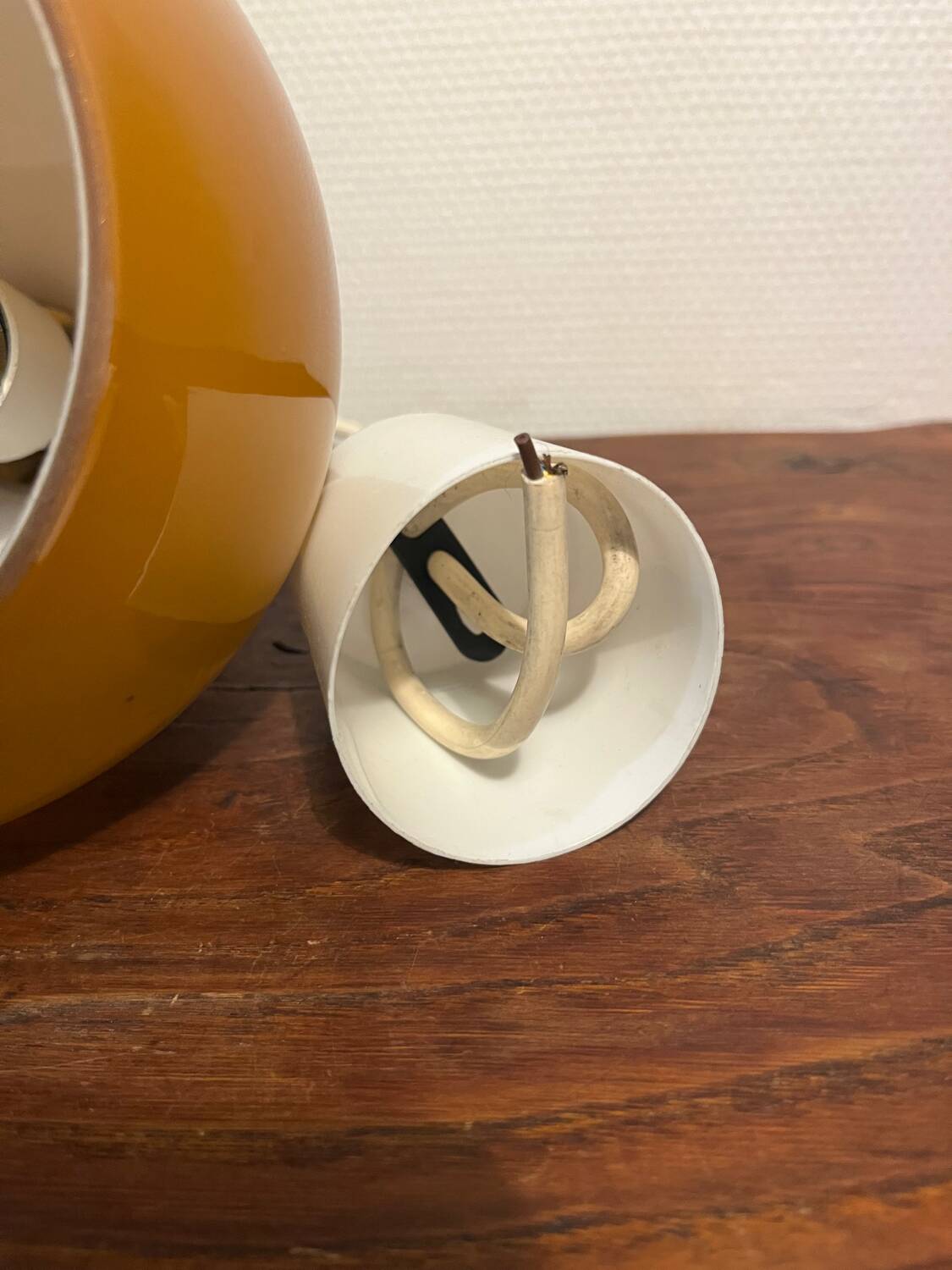 70s pear pendant light brown opaline