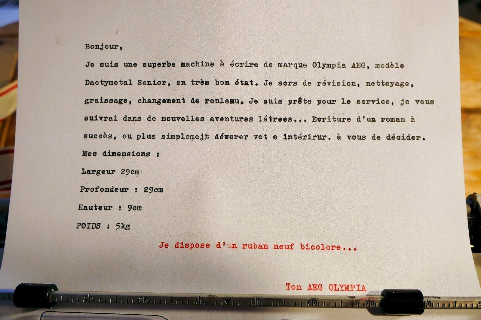 Grey vintage Aeg Olympia typewriter