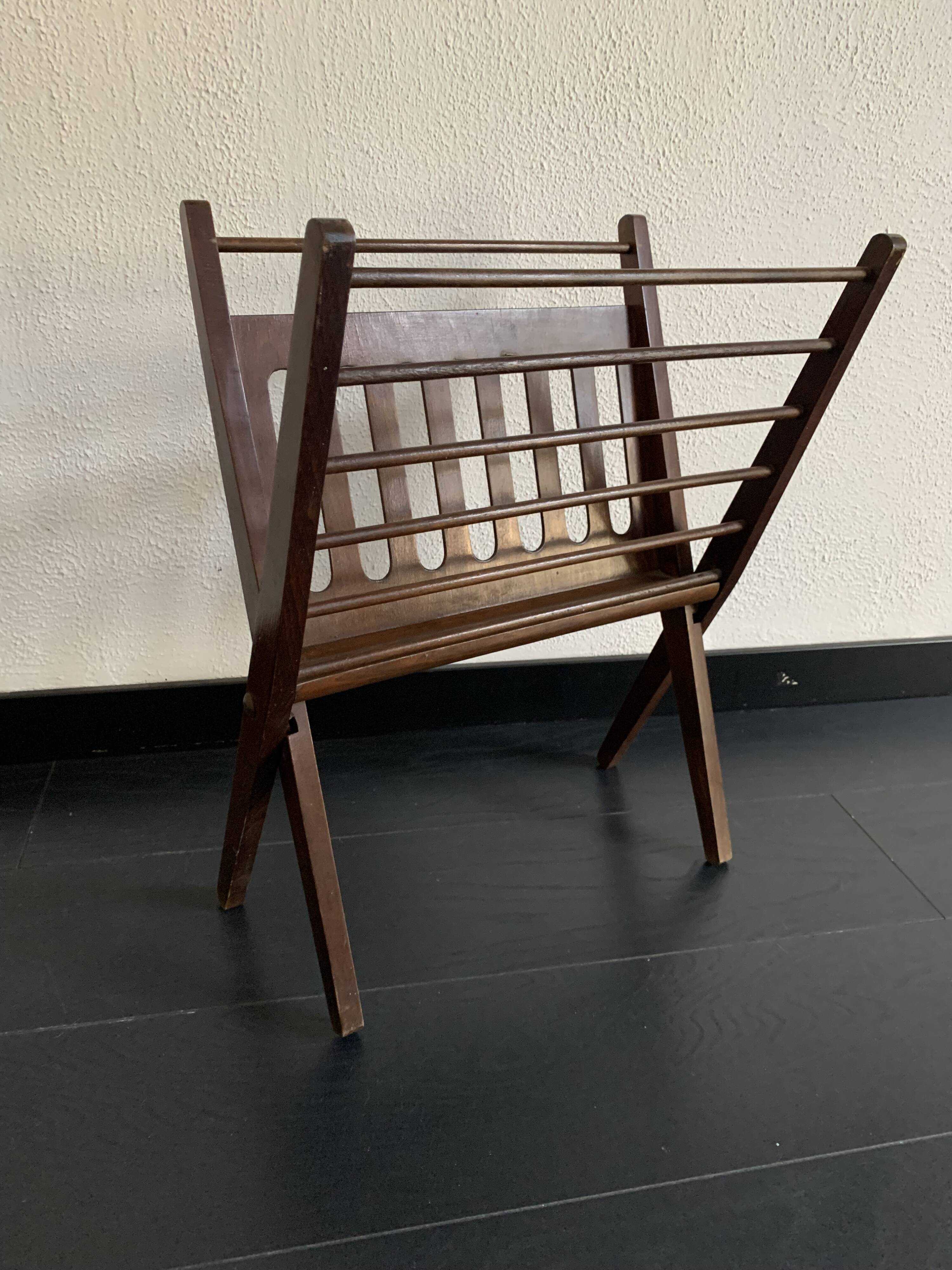 Vintage magazine rack 1960 Cees Braakman vinyl magazines - 56 x 45 cm