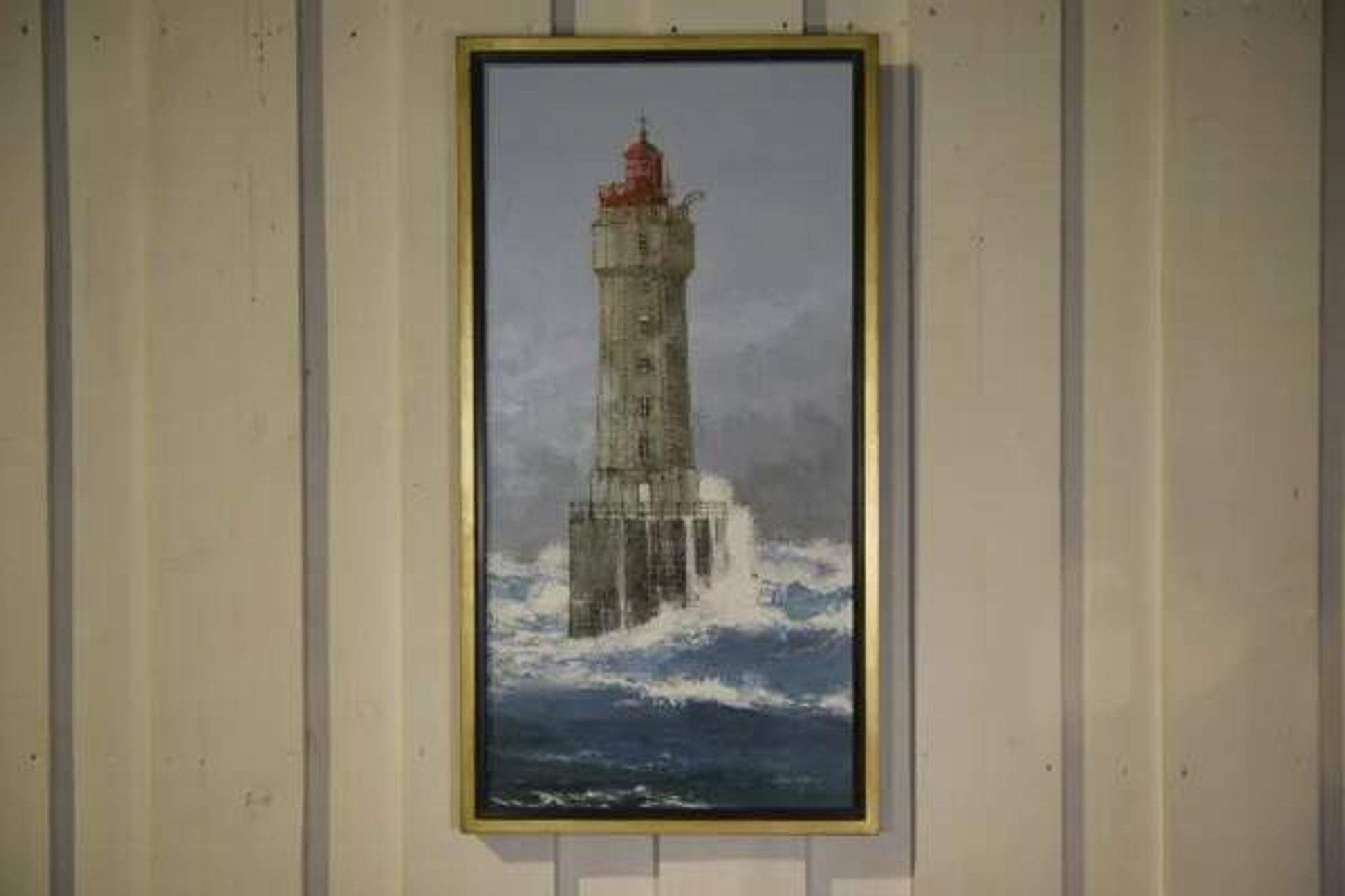 Painting "The Lighthouse of La Jument" figurative art by Julian Taylor 1990
