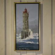 Painting "The Lighthouse of La Jument" figurative art by Julian Taylor 1990