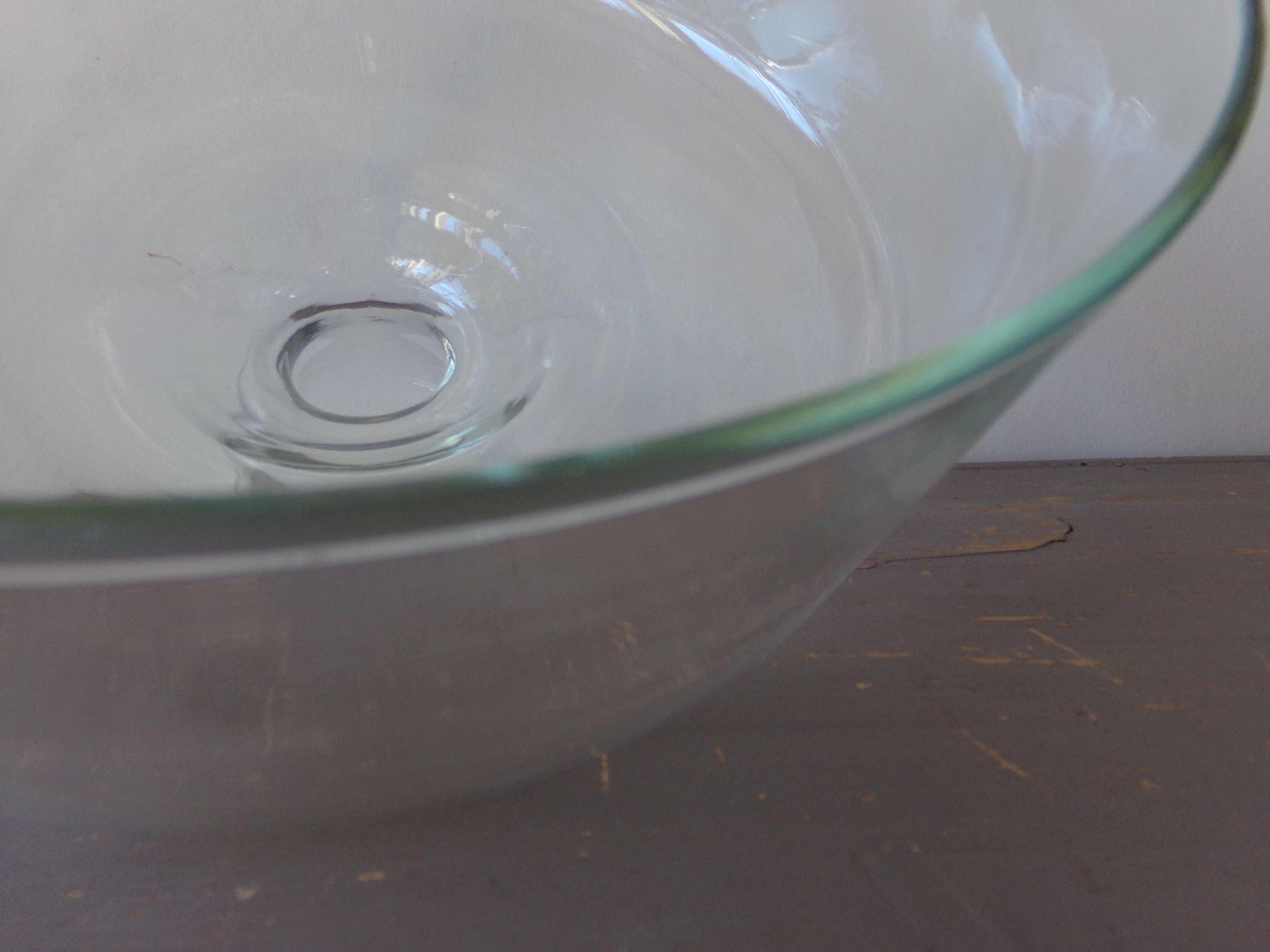 Large old thick glass bell