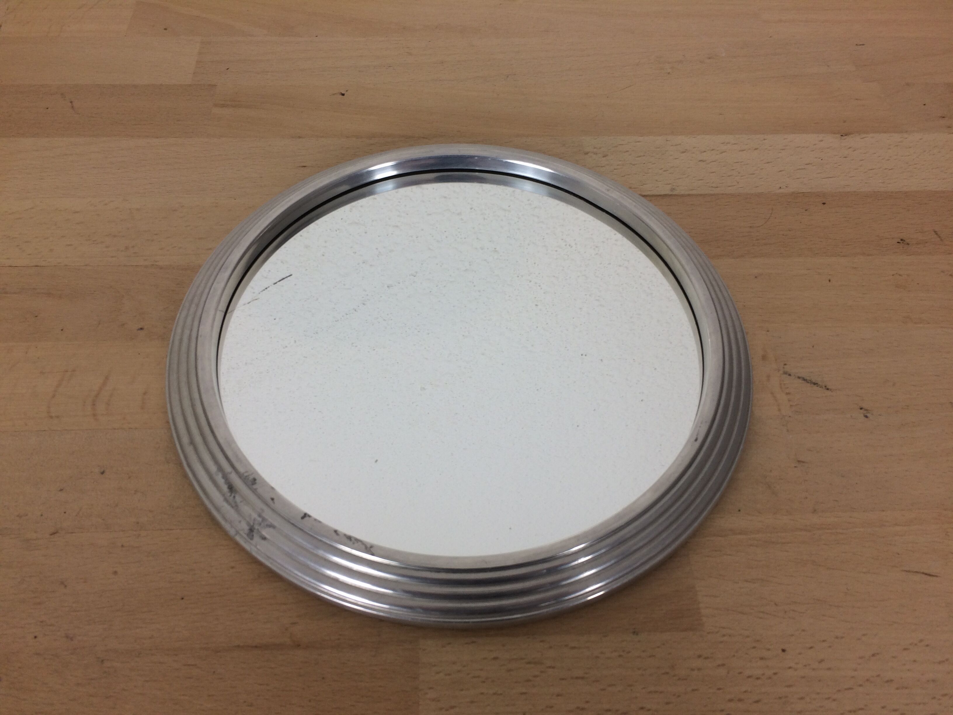 Silver round mirror 23 cm