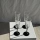 4 large Luminarc Octime vintage octagonal champagne flutes with black foot