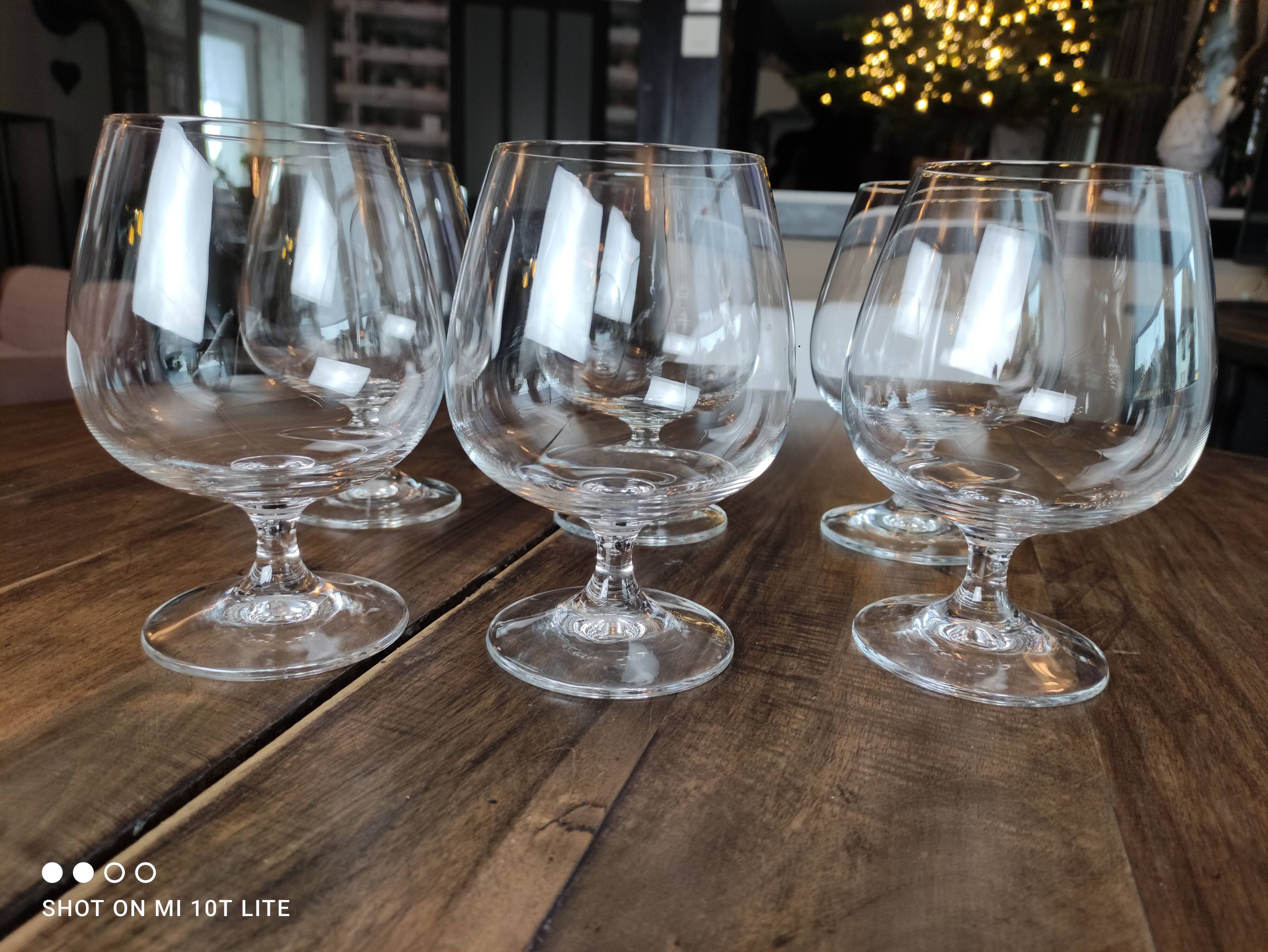 Set of 6 XXL crystal tasting wine glasses