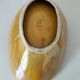 Vintage navette cup by Socram – stylized floral decoration, iridescent caramel