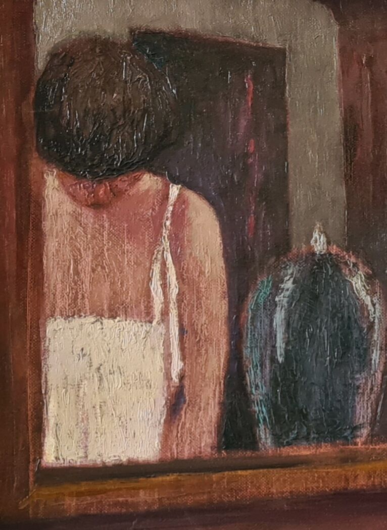 The Mirror - Oil on canvas by Jean Pesce