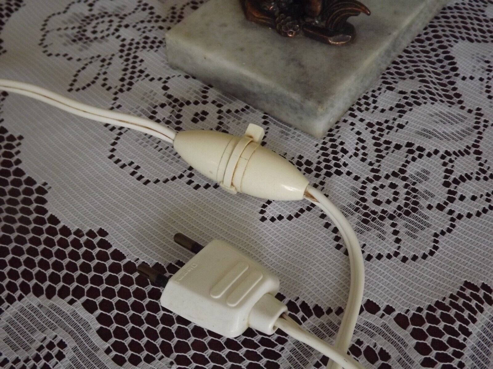 Elephant lamp tedd art deco marble base Clichy blue shade 4194