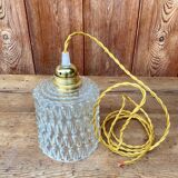 Vintage structured glass globe pendant light drops