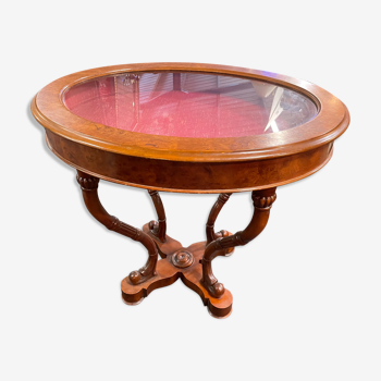 Table console avec vitrine de présentation