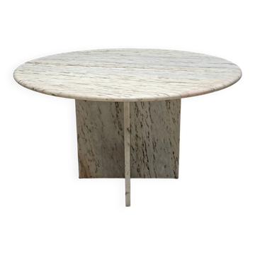 Table à manger vintage ronde en marbre unique des années 70