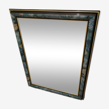 vintage beveled mirror blue design