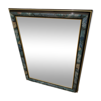 vintage beveled mirror blue design